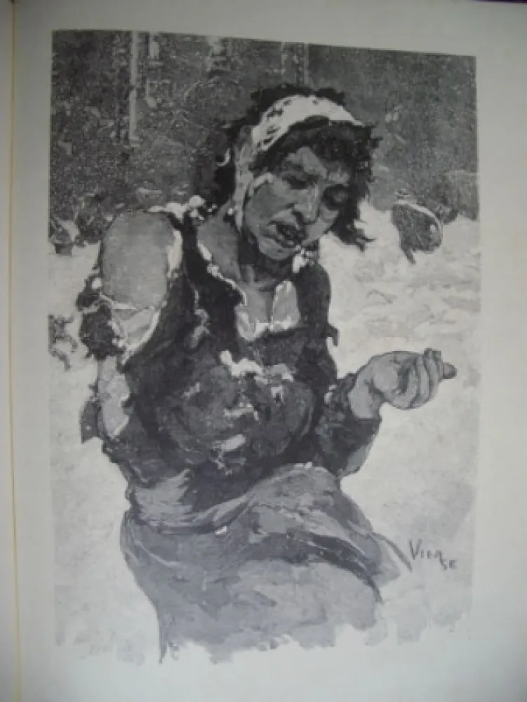 Xilogravura Vierge - La misère à Londres