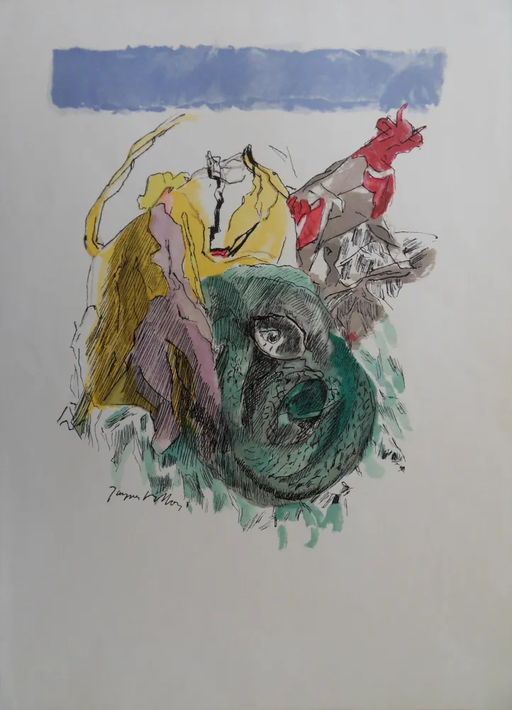 Gravura Villon - Serpent cubiste