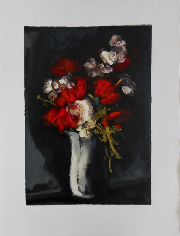 Xilogravura Vlaminck - Bouquet rouge et blanc