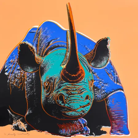 Serigrafia Warhol - Black Rhinoceros
