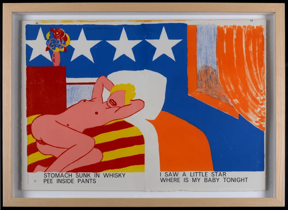 Litografia Wesselmann - Stomach Sunk In Whisky Pee Inside Pants, 1964 – Hand-signed & framed