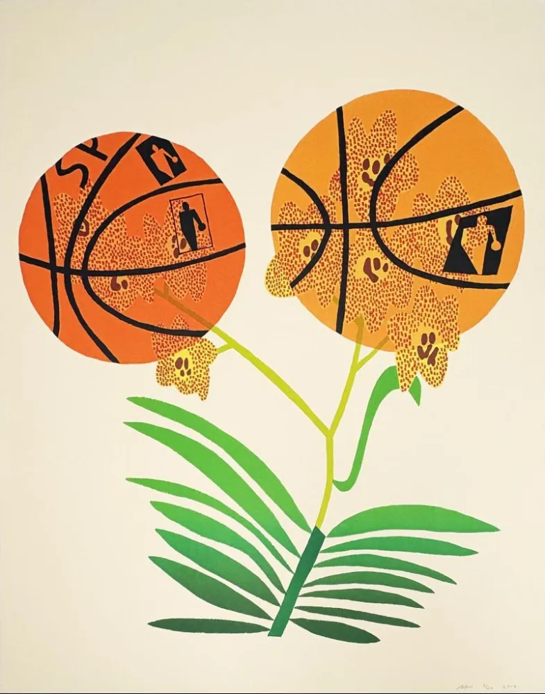 Litografia Wood - Double Basketball Orchid (State I)