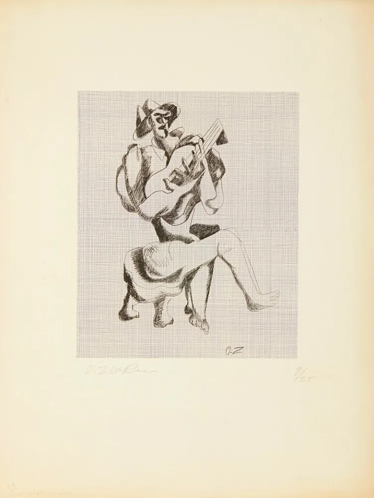 Água-Forte Zadkine - Le guitariste