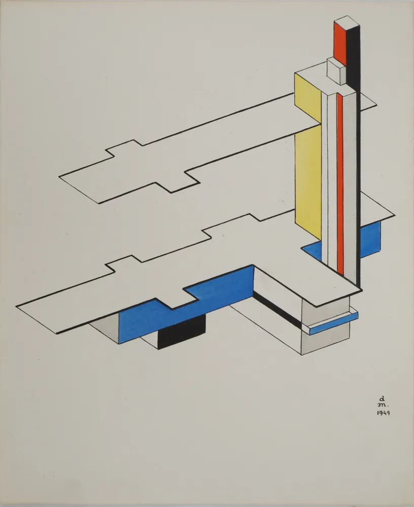 Litografia Aaron - Architecture, plan abstrait