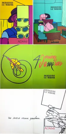 Livro Ilustrado Adami - DERRIÈRE LE MIROIR. ADAMI. Collection complète des 5 volumes de la revue consacrés à Valerio Adami (de 1970 à 1980).