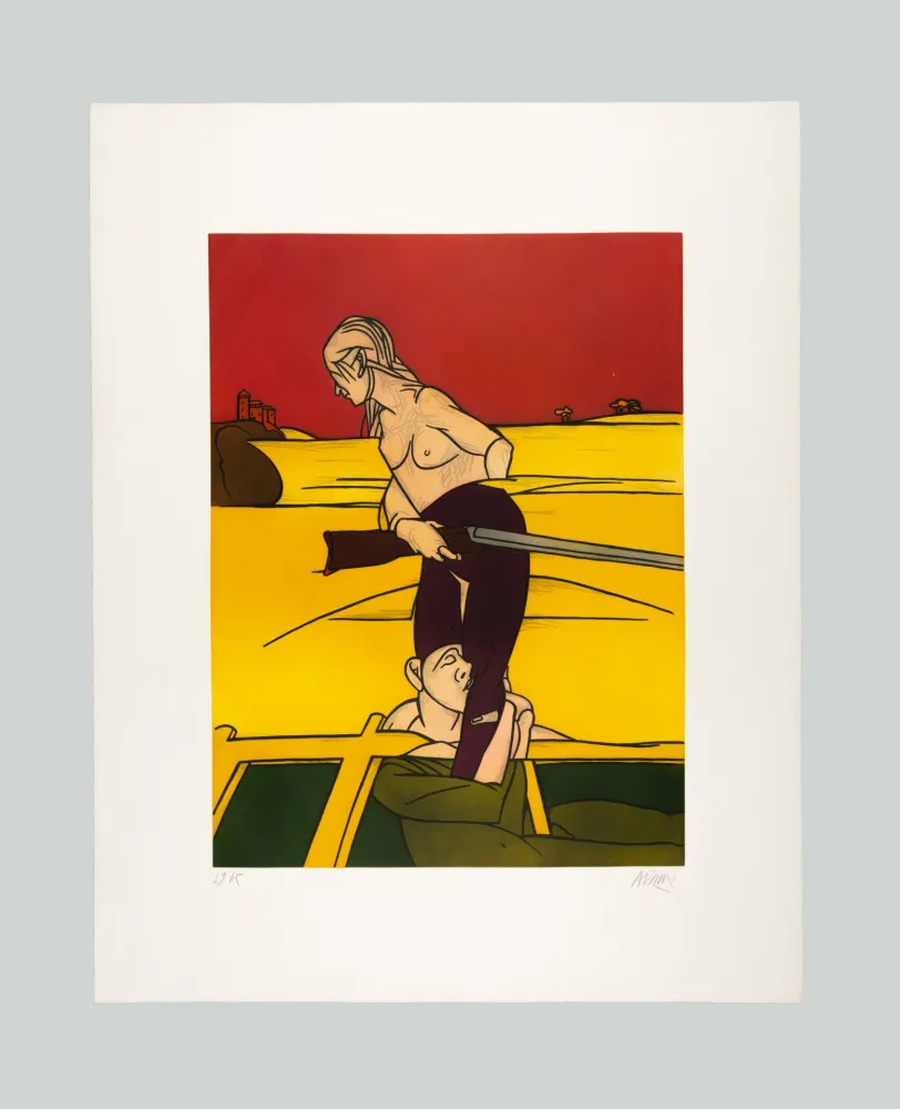 Água-Forte E Água-Tinta Adami - Donna con fucile