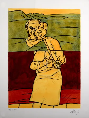 Litografia Adami - Joueur de flûte, 1976 - Hand-signed!