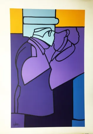 Litografia Adami - LE BAISER (Kissing couple) ou 