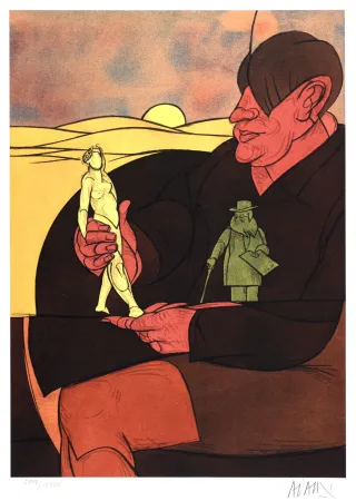 Litografia Adami - Statuette, 1982 - Hand-signed