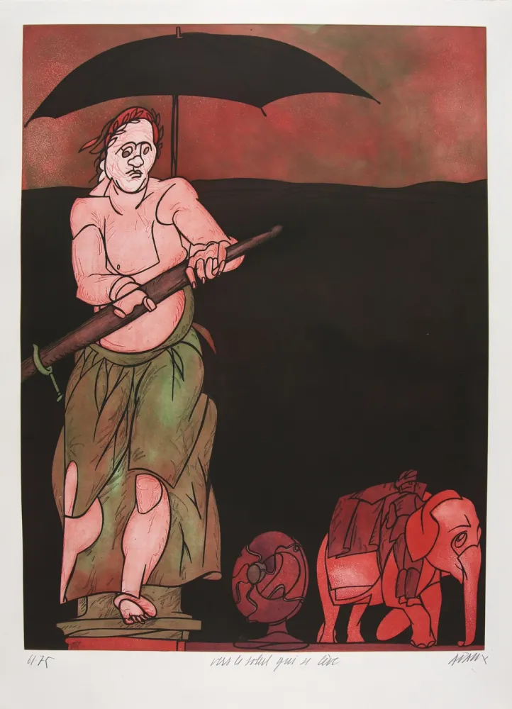 Água-Forte E Água-Tinta Adami - Vers le soleil qui se lève 