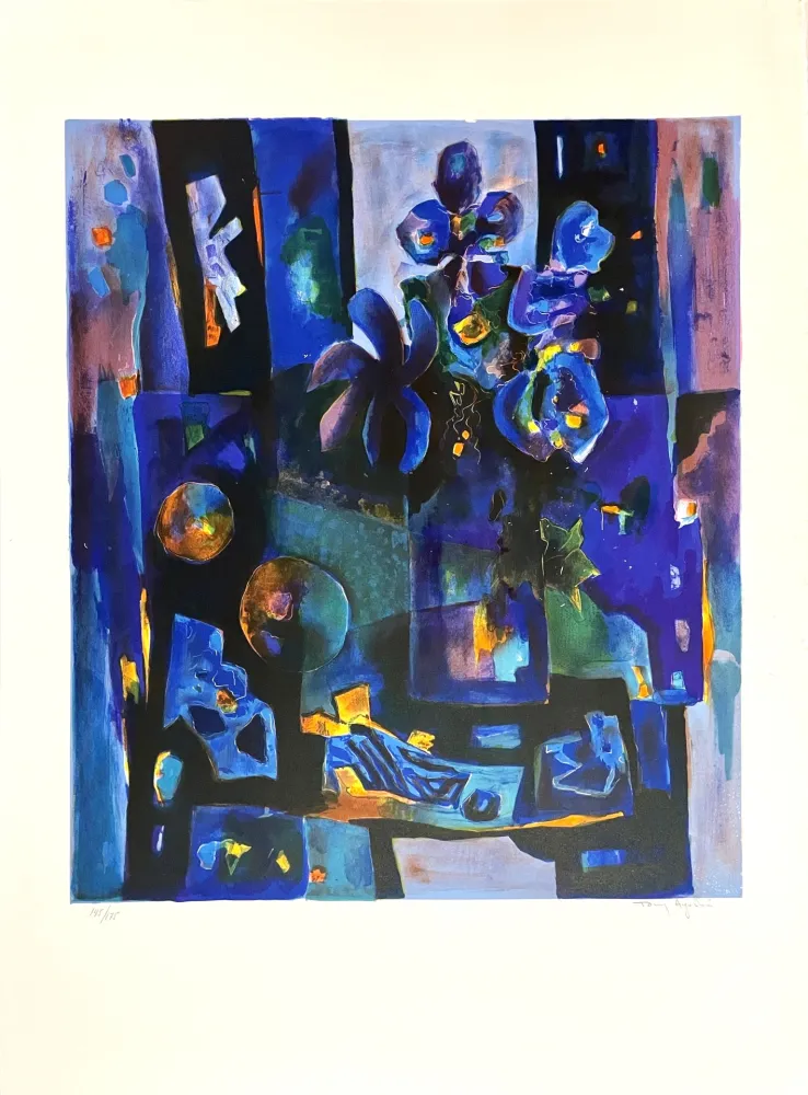 Litografia Agostini  - Nature Morte aux Iris