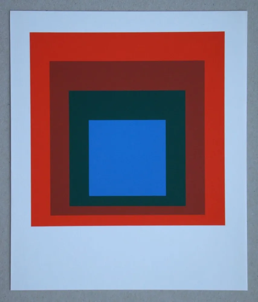 Serigrafia Albers - Blue+darkgreen with 2 reds