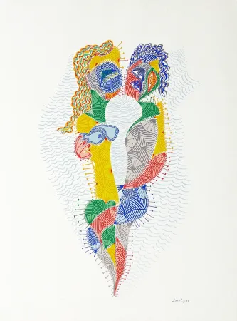 Serigrafia Alberti - Amor de día, Amor de noche, una flor no siempre da flores III