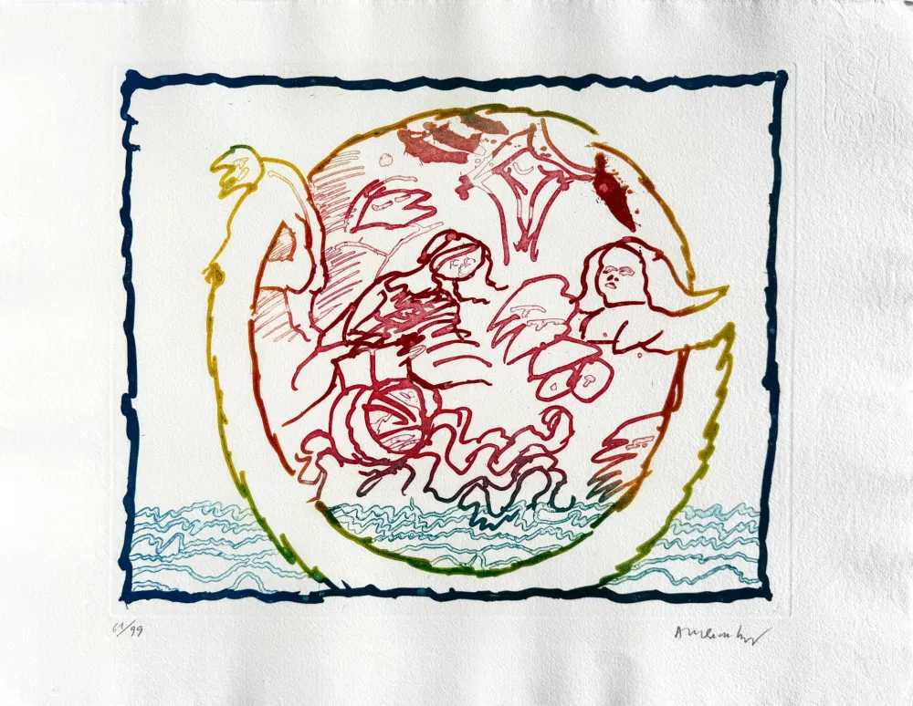 Água-Forte Alechinsky - Astres et désastres IV