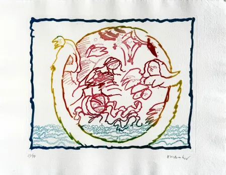 Água-Forte Alechinsky - Astres et désastres IV