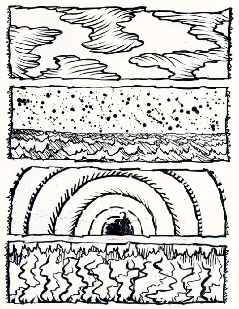 Litografia Alechinsky - Bachelard en bandes dessinées