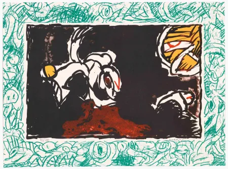 Litografia Alechinsky - Bonnet blanc 