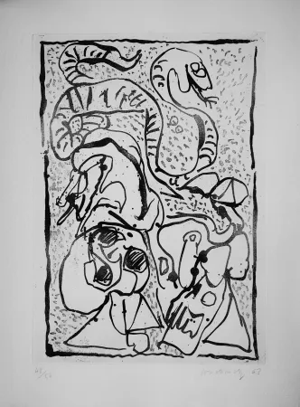 Água-Forte Alechinsky - Ca serpente