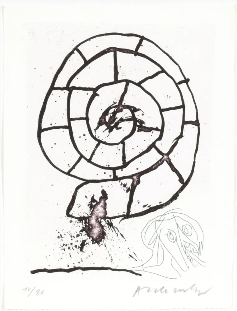 Água-Forte Alechinsky - Carré blanc III