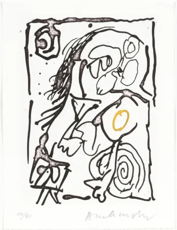 Água-Forte Alechinsky - Carré blanc V