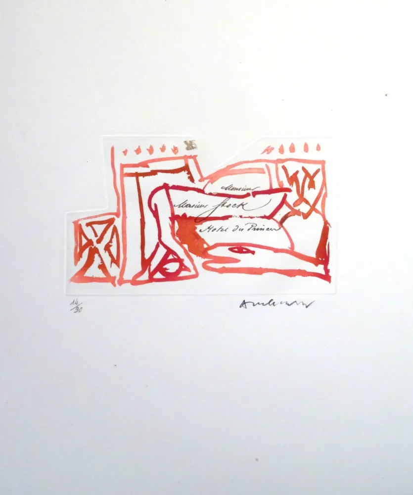 Água-Forte Alechinsky - Carta Carta (Planche VI)