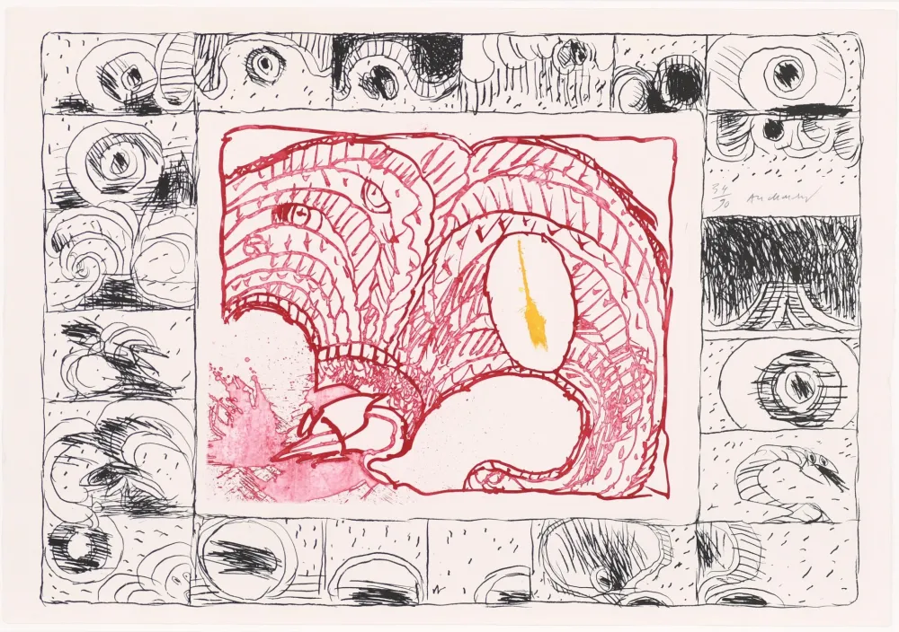 Água-Forte Alechinsky - Chapeau fort