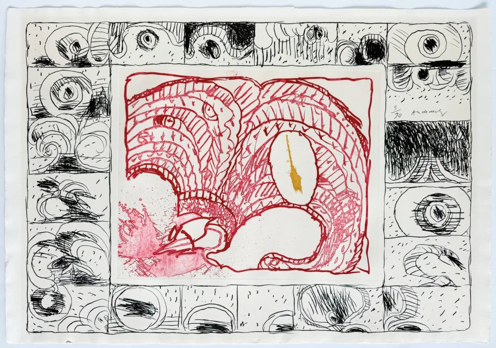 Água-Forte Alechinsky - Chapeau fort