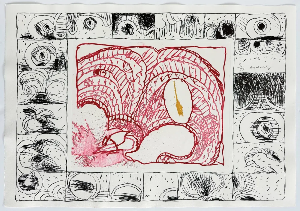 Água-Forte Alechinsky - Chapeau fort