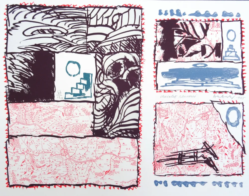 Litografia Alechinsky - Chevalet renversé 