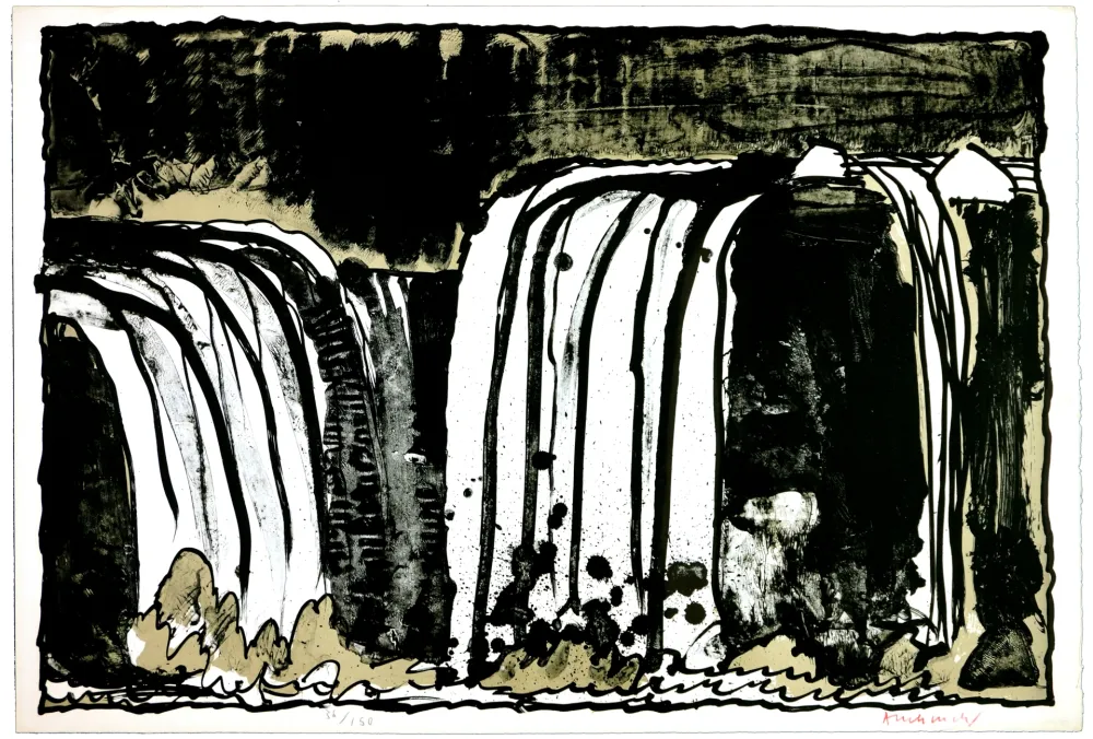 Litografia Alechinsky - Chute blanche