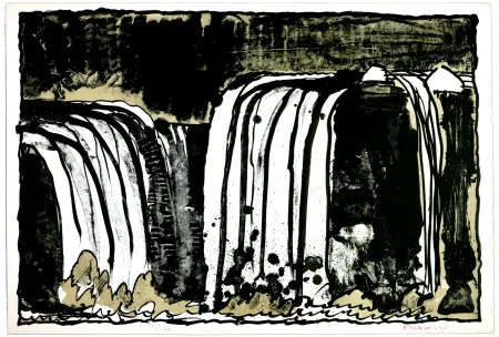 Litografia Alechinsky - Chute blanche