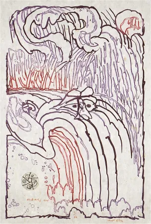 Água-Forte Alechinsky - Chute libre