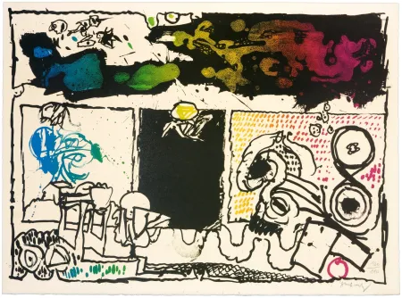 Litografia Alechinsky - Découverte de l'acide (acte I)