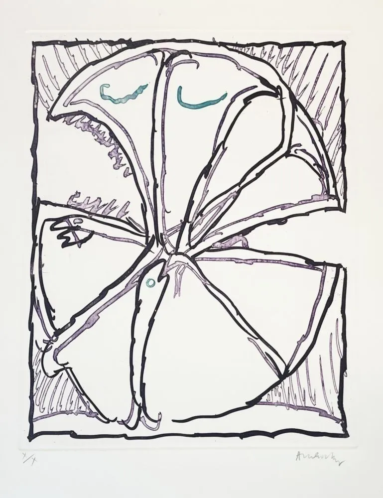 Água-Forte Alechinsky - Dévidoirs, Planche IV