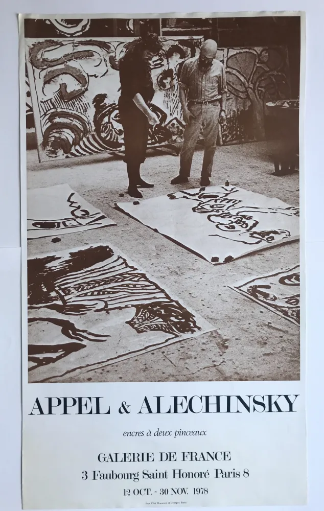 Cartaz Alechinsky - Encres à deux pinceaux / Galerie de France