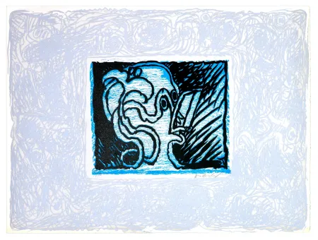 Linogravura Alechinsky - Espionne