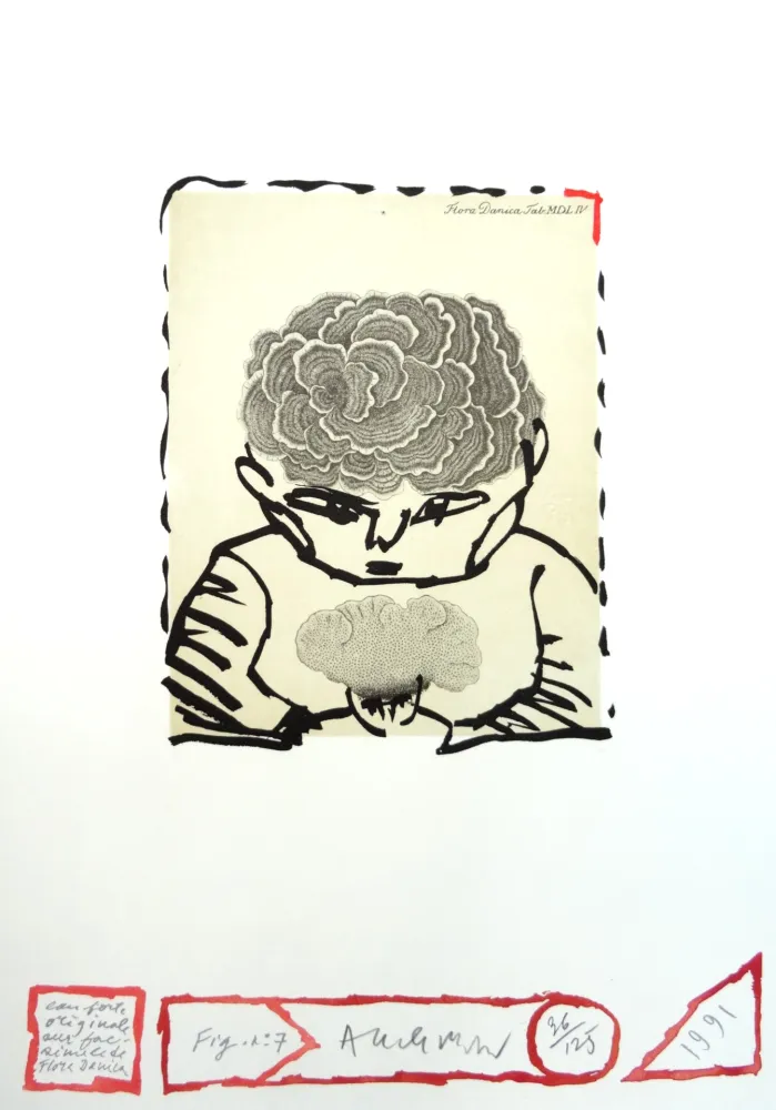 Água-Forte Alechinsky - Flore danoise : L’enfant sourcier