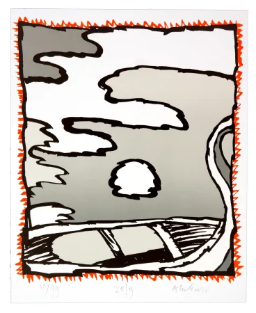 Litografia Alechinsky - Griserie à minuit I