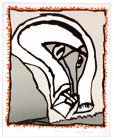 Litografia Alechinsky - Griserie à minuit II