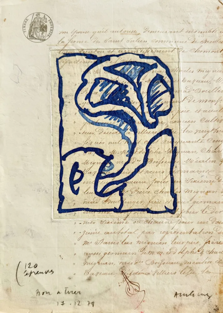 Água-Forte Alechinsky - La vie comme elle tourne, bleu