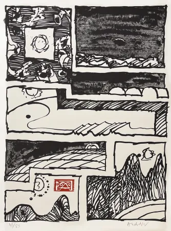 Litografia Alechinsky - Le cachet faisant foi