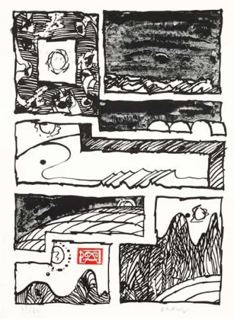 Litografia Alechinsky - Le cachet faisant foi