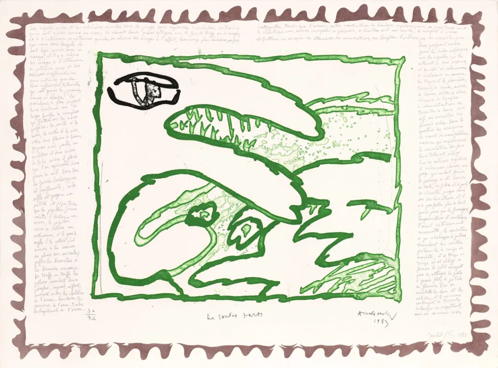 Água-Forte Alechinsky - Le chien roi – De toutes parts