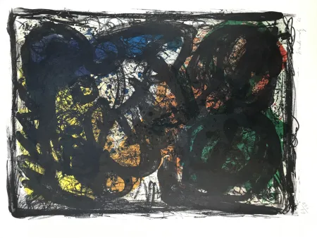 Litografia Alechinsky - Le pays noir