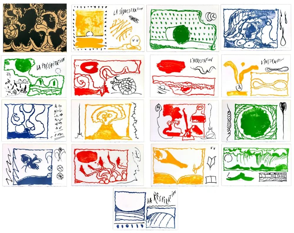 Litografia Alechinsky - Le rêve de l'amonite (complete suite)