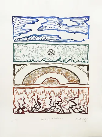 Gravura Alechinsky - Les 4 éléments