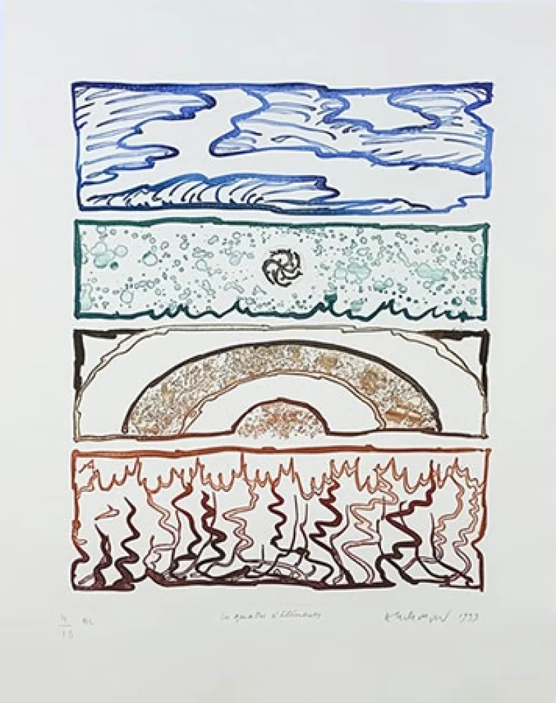 Gravura Alechinsky - Les 4 éléments