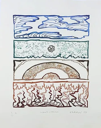 Gravura Alechinsky - Les 4 éléments