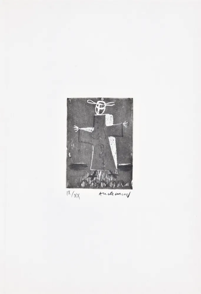 Água-Forte Alechinsky - Les métiers 04: Le curé
