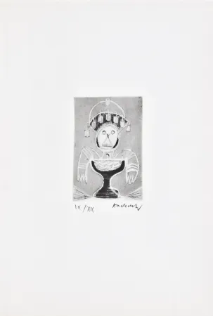 Água-Forte Alechinsky - Les métiers 06: Le coiffeur